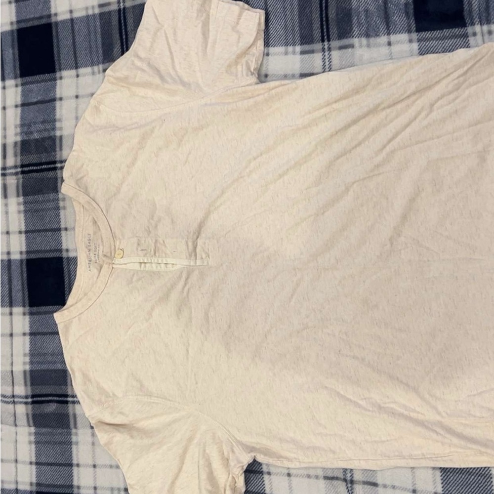 Men's Cream Henley Shirt